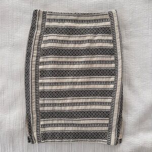 LOFT Black and Cream Stripe Knit Pencil Skirt